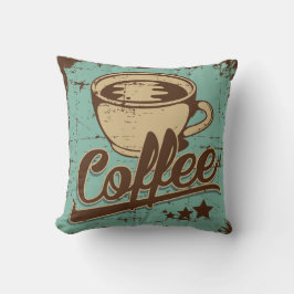 Almofada Azul-Azul-Café Clássico Retroativo