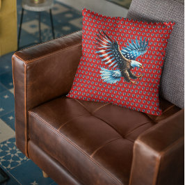 Almofada Azul Branco Vermelho Patriótico Americano