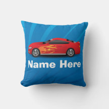 Azul Brilhante com Chamas de Carro Vermelho Crianç