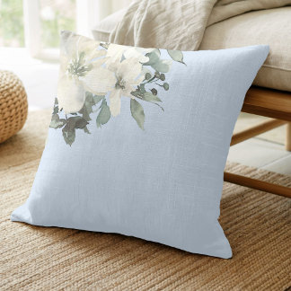 Almofada Azul Claro Modern Farmhouse Delicado Floral 