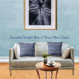 Almofada Azul com risca executiva II