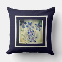 Azul-Cor-de-Água Floral Acentuado