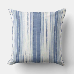 Almofada Azul Costeiro, Branco, Riscado