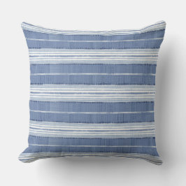 Almofada Azul Costeiro, Branco, Riscado