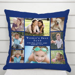 Almofada Azul de Colagem de Fotos da Melhor Tia do Mundo<br><div class="desc">Dê à melhor tia do mundo um travesseiro de colagem de fotos personalizado e divertido que ela vai valorizar por anos. Personalize com oito fotos de sobrinhas, sobrinhos, outros membros da família, animais de estimação, etc., personalize a expressão "Melhor Tia do Mundo" e se ela é chamada de "Tia", "Tia",...</div>