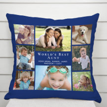 Azul de Colagem de Fotos da Melhor Tia do Mundo