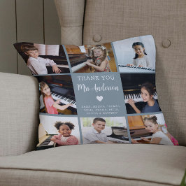 Almofada Azul de Colagem de Fotos de Apreciação de Professo