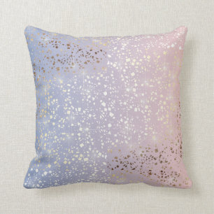 Almofada Azul Dourado da serenidade de quartzo cor-de-rosa