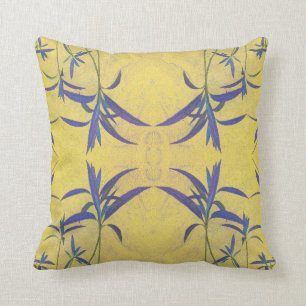 Almofada Azul e amarelo rústicos