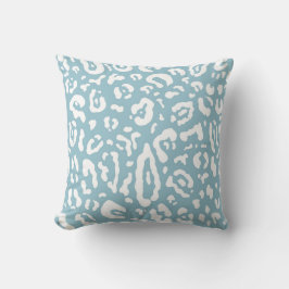 Almofada Azul e Branco Chic Guepardo Leopardo Estampa Anima