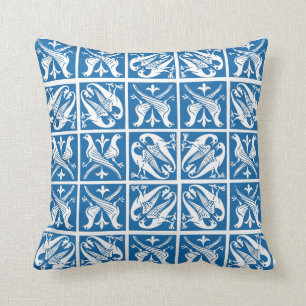 Almofada Azul e branco de Delft dos Lovebirds