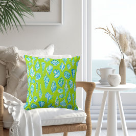 Almofada Azul e Branco Preppy / Verde Lima Litorâneo
