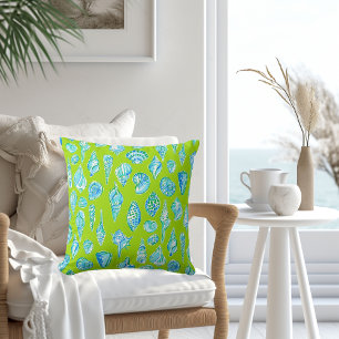 Almofada Azul e Branco Preppy / Verde Lima Litorâneo