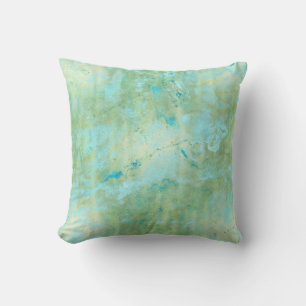 Almofada Azul e Dourado Moderno Mármore Abstrato Salpicos d