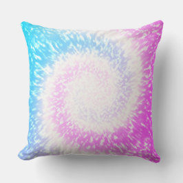 Almofada Azul e Púrpura Tie Dye Hippy Swirl