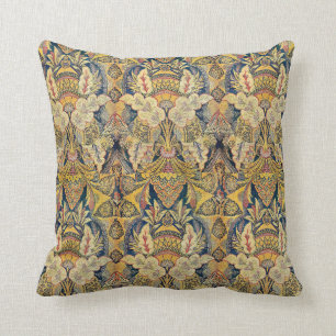 Almofada Azul e travesseiro decorativo Antiqued ouro