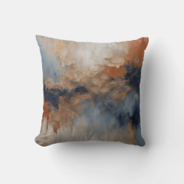 Almofada Azul Empoeirado Laranja Queimada Azul Marinho Abst