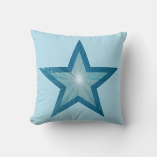 Almofada Azul-estrelado estampado azul