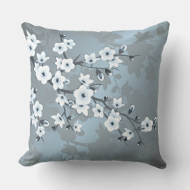 Almofada Azul Floral Artístico Poeirento