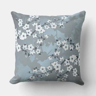 Almofada Azul Floral Artístico Poeirento