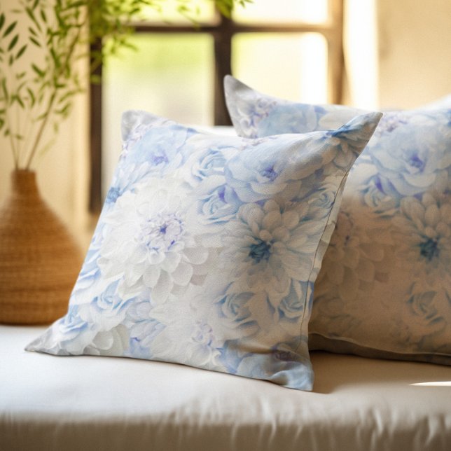 Almofada Azul Floral Elegante (Criador carregado)