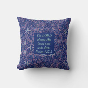 Almofada Azul FLORAL   PALAVRAS DE SONO   Cristão
