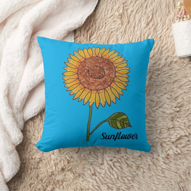 Almofada Azul-girassol (Cobertor)
