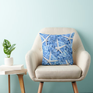 Almofada Azul Hydrangea Travesseiro litoral de Starfish bra