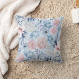 Almofada Azul marinho E Floral Rosa