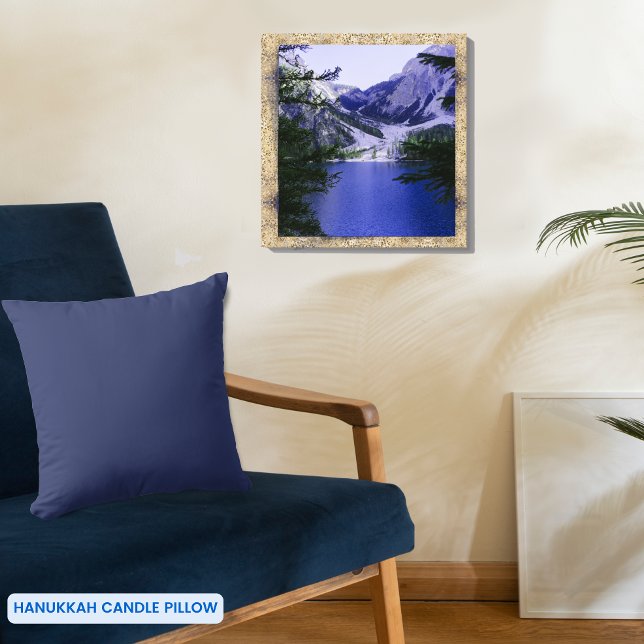 Almofada Azul Médio de Uma Cor Simples (Simple One Color Medium Blue Throw Pillow)