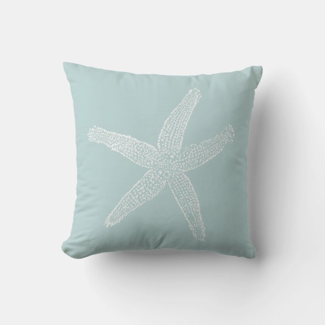 Almofada Azul Pastel de Seafoam da ilustração da estrela do (Frente)