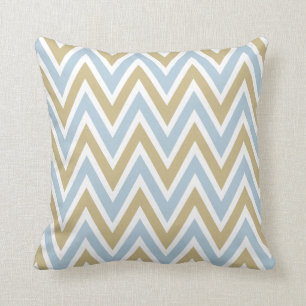 Almofada Azul Pastel e ziguezague de Brown Chevron