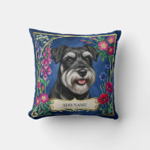 Almofada Azul Personalizada Prata e Preto Schnauze