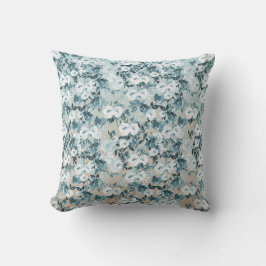 Almofada Azul Pêssego Branco Floral