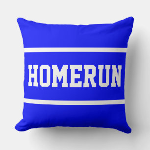 Almofada Azul Real Divertido HOMERUN Esportivo Texto Listra