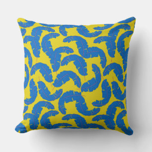 Almofada Azul-roxa-folha-cor Amarelo-escuro