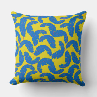 Almofada Azul-roxa-folha-cor Amarelo-escuro