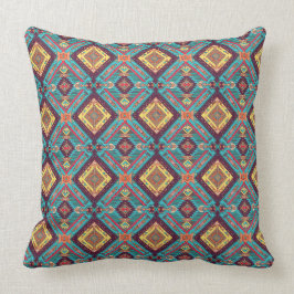 Almofada Azul Teal E Azulejo Amarelo 