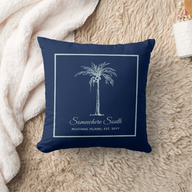 Almofada Azul Tropical Claro Personalizado Palmeiras (Cobertor)