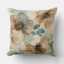 Azul Verde Ferrugem Creme Floral Fazenda Moderna