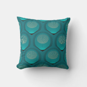 Almofada Azulejo Azul de Penas Peacock Estilizadas