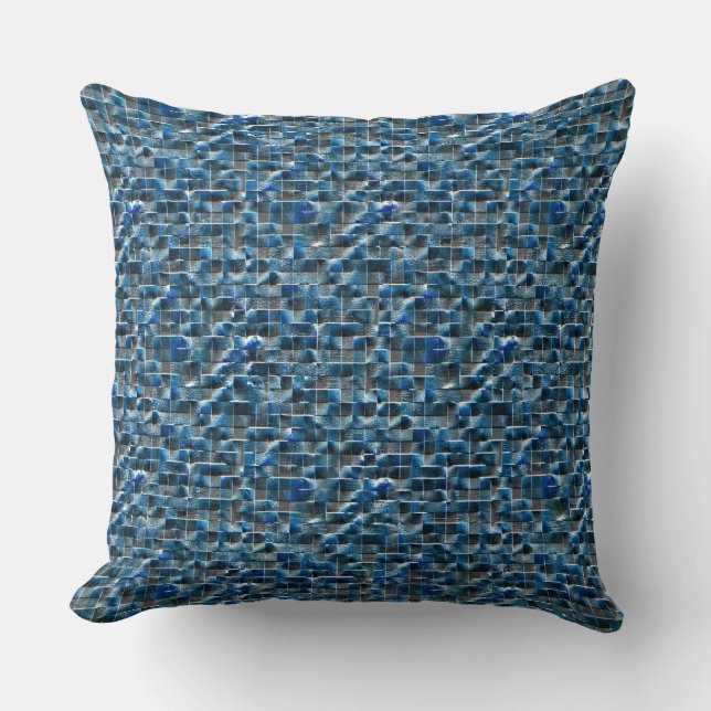 Almofada Azulejo de cerâmica rústica de cinza virtual com f (Frente)