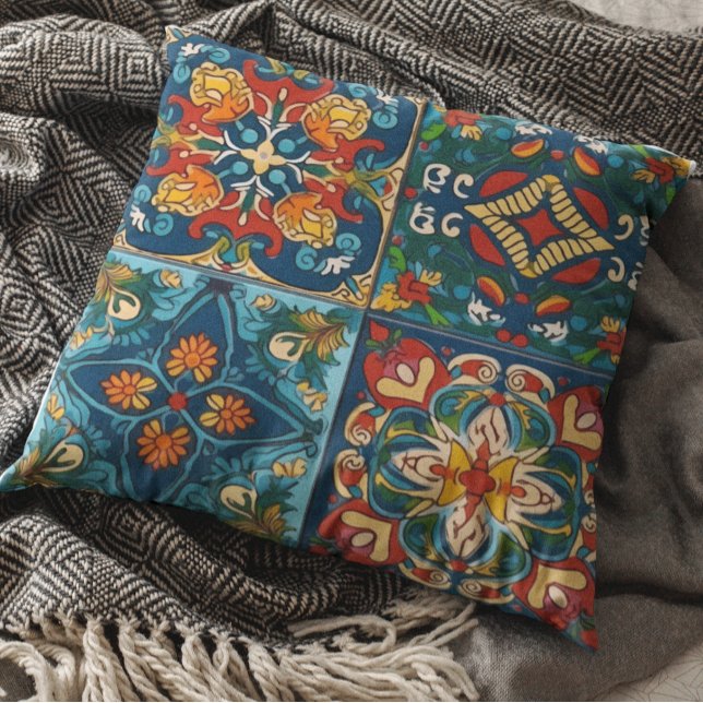 Almofada Azulejo de Louça Talavera Mexicana Fiesta (Criador carregado)