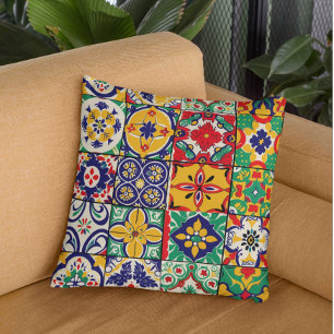Almofada Azulejo de Talavera Mexicano Fiesta