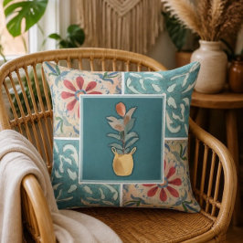 Almofada Azulejo Decorativo Boho e Travesseiro decorativo F