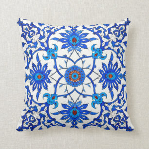 Almofada Azulejo do chinês de Nouveau da arte - azuis