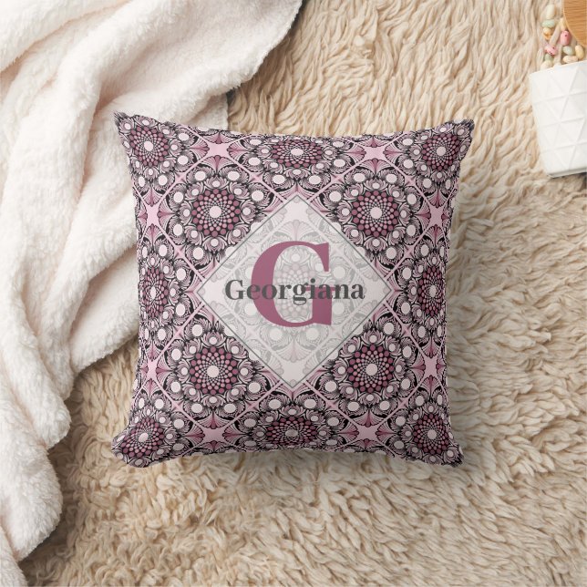 Almofada Azulejo Dusky Rosa Cherry Blossom Mandala (Cobertor)