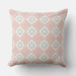 Almofada Azulejo gráfico casablanca em padrão pastel rosa