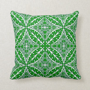 Almofada Azulejo marroquino - verde esmeralda e branco