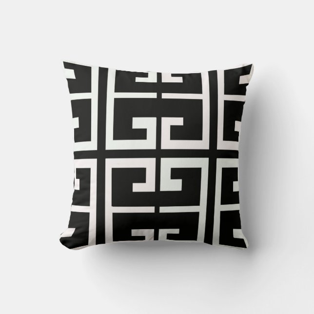 Almofada Azulejo preto e branco do espanhol (Frente)